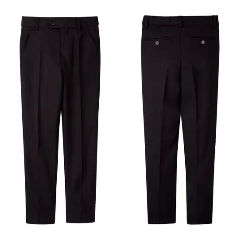 NEW Isaac Mizrahi boys black slim wool blend pants